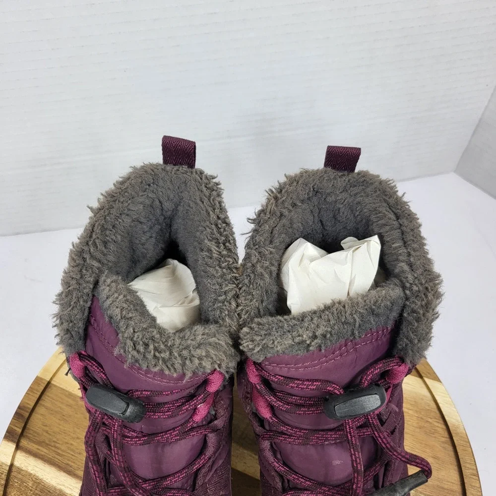 Sorel Youth‎ Whitney II Short Lace Boots Size 3 Epic Plum Waterproof Snow NY3902